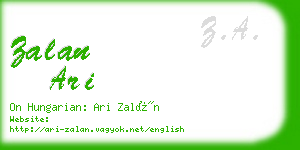 zalan ari business card